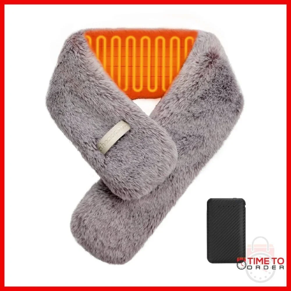 Heated Scarf with 3 Heat Settings, Portable Neck Warmer, 4000mAh Power Bank